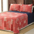 Cotton bedspread set, 'Kantha Charm in Red' (3 piece) - Red Kantha Stitch Cotton Bedding Set from India (3 Pcs) thumbail