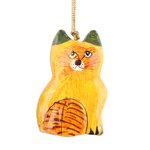 Papier mache ornaments, 'Cute Kitty Cats' (set of 5) - Set of 5 Handcrafted Papier Mache Cat Theme Ornaments
