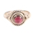 Garnet cocktail ring, 'Gemstone Moon' - Garnet and Sterling Silver Cocktail Ring from India thumbail