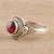 Garnet cocktail ring, 'Gemstone Moon' - Garnet and Sterling Silver Cocktail Ring from India (image 2b) thumbail