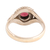 Garnet cocktail ring, 'Gemstone Moon' - Garnet and Sterling Silver Cocktail Ring from India (image 2d) thumbail