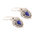 Lapis lazuli dangle earrings, 'Teardrop Leaves' - Leaf-Themed Lapis Lazuli Dangle Earrings from india (image 2c) thumbail