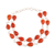 Carnelian link bracelet, 'Eternal Nature' - Drop-Shaped Carnelian Link Bracelet from India