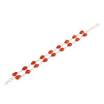 Carnelian link bracelet, 'Eternal Nature' - Drop-Shaped Carnelian Link Bracelet from India