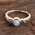 Larimar solitaire ring, 'Sky Globe' - Wave Pattern Larimar Solitaire Ring from India (image 2b) thumbail