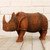 Wood sculpture, 'Rhino Majesty' - Hand-Carved Neem Wood Rhino Sculpture from India thumbail