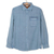 Camisa de hombre de algodón, 'Casual Flair in Denim Blue' - Camisa de algodón de manga larga para hombre en azul vaquero de la India