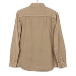 Men's cotton shirt, 'Casual Flair in Khaki' - Men's Long-Sleeved Cotton Shirt in Khaki from India