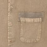 Men's cotton shirt, 'Casual Flair in Khaki' - Men's Long-Sleeved Cotton Shirt in Khaki from India