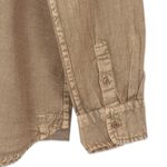 Men's cotton shirt, 'Casual Flair in Khaki' - Men's Long-Sleeved Cotton Shirt in Khaki from India