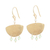 Gold plated chalcedony and cultured pearl dangle earrings, 'Gleaming Boats' - Gold Plated Chalcedony and Cultured Pearl Dangle Earrings