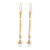 Pendientes colgantes con cuentas de perlas cultivadas y cuarzo bañados en oro - Aretes colgantes con perlas cultivadas y cuarzo chapado en oro