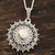 Howlite pendant necklace, 'Swirling Tendrils' - Round Howlite Pendant Necklace from India