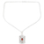 Garnet pendant necklace, 'Gorgeous Frame' - Openwork Pattern Garnet Pendant Necklace from India