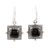 Onyx dangle earrings, 'Midnight Squares' - Square Onyx Dangle Earrings from India