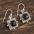 Onyx dangle earrings, 'Midnight Squares' - Square Onyx Dangle Earrings from India