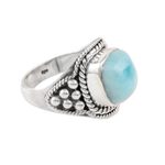 Larimar cocktail ring, 'Limitless Beauty' - Sky Blue Larimar Cocktail Ring from India