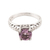 Amethyst solitaire ring, 'Sparkling Crown' - Faceted Amethyst Solitaire Ring Crafted in India