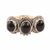 Onyx cocktail ring, 'Midnight Trio' - Multi-Stone Onyx Cocktail Ring from India