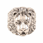 Men's sterling silver ring, 'King' - Men's Sterling Silver Lion Ring Crafted in India
