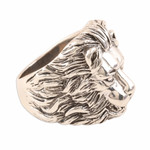 Men's sterling silver ring, 'King' - Men's Sterling Silver Lion Ring Crafted in India