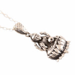 Sterling silver pendant necklace, 'Glorious Lakshmi' - Hindu Sterling Silver Pendant Necklace from India