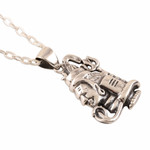 Sterling silver pendant necklace, 'Shiva Lingam' - Shiva-Themed Sterling Silver Pendant Necklace from India