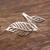 Sterling silver cocktail ring, 'Leafy Duo' - Sterling Silver Leaf Cocktail Ring from India (image 2) thumbail