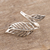 Sterling silver cocktail ring, 'Leafy Duo' - Sterling Silver Leaf Cocktail Ring from India (image 2b) thumbail