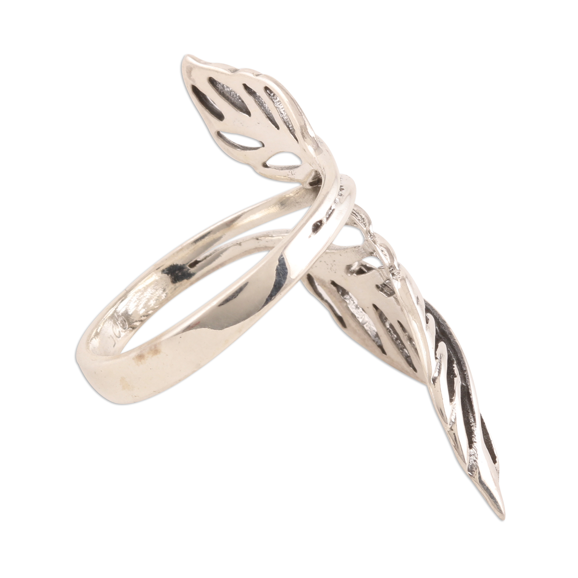 UNICEF Market | Sterling Silver Leaf Cocktail Ring from India - Leafy Duo
