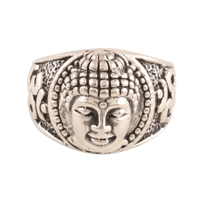 Sterling Silver Buddha Band Ring from India