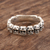 Sterling silver band ring, 'Row of Skulls' - Sterling Silver Skull Band Ring from India (image 2b) thumbail