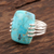 Reconstituted turquoise cocktail ring, 'Stunning Charm' - Reconstituted Turquoise Cocktail Ring from India (image 2b) thumbail