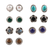Gemstone stud earrings, 'Everyday Pairs' (set of 7) - Gemstone Stud Earrings from India (Set of 7) thumbail