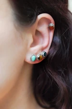 Multi-gemstone stud earrings, 'Elegant Pairs' (set of 7) - Set of 7 Multi-Gemstone Stud Earrings from India