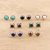 Multi-gemstone stud earrings, 'Harmonious Pairs' (set of 7) - Handmade Multi-Gemstone Stud Earrings (Set of 7) (image 2b) thumbail