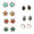 Multi-gemstone stud earrings, 'Everyday Pairs' (set of 7) - Artisan Crafted Multi-Gemstone Stud Earrings (Set of 7)