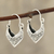 Sterling silver hoop earrings, 'Pointed Dew' - Pointed Sterling Silver Hoop Earrings from India (image 2) thumbail