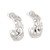 Sterling silver half-hoop earrings, 'Wavy Grace' - Wavy Openwork Sterling Silver Half-Hoop Earrings from India thumbail