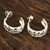 Sterling silver half-hoop earrings, 'Wavy Grace' - Wavy Openwork Sterling Silver Half-Hoop Earrings from India (image 2b) thumbail
