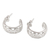 Sterling silver half-hoop earrings, 'Wavy Grace' - Wavy Openwork Sterling Silver Half-Hoop Earrings from India (image 2c) thumbail