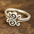 Sterling silver band ring, 'Curling Delight' - Curl Motif Sterling Silver Band Ring from India (image 2b) thumbail