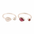 Garnet and cultured pearl wrap rings, 'Stylish Flavor' (pair) - Garnet and Cultured Pearl Wrap Rings from India (Pair) thumbail
