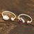 Garnet and cultured pearl wrap rings, 'Stylish Flavor' (pair) - Garnet and Cultured Pearl Wrap Rings from India (Pair) (image 2b) thumbail