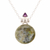 Labradorite and amethyst pendant necklace, 'Fascinating Moon' - Labradorite and Amethyst Pendant Necklace from India thumbail