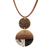 Lange Anhänger-Halskette aus Holz und Harz, 'Regal Fusion' - Holz- und Harzanhänger-Halskette aus Indien