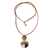 Lange Anhänger-Halskette aus Holz und Harz, 'Regal Fusion' - Holz- und Harzanhänger-Halskette aus Indien