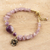 Quartz beaded bracelet, 'Purple Gorgeous' - Floral Purple Quartz Beaded Bracelet from India thumbail