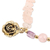 Quartz beaded bracelet, 'Appealing Pink' - Floral Pink Quartz Beaded Bracelet from India