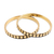 Brass bangle bracelets, 'Delightful Dots' (pair) - Dot Pattern Brass Bangle Bracelets from India (Pair) (image 2a) thumbail
